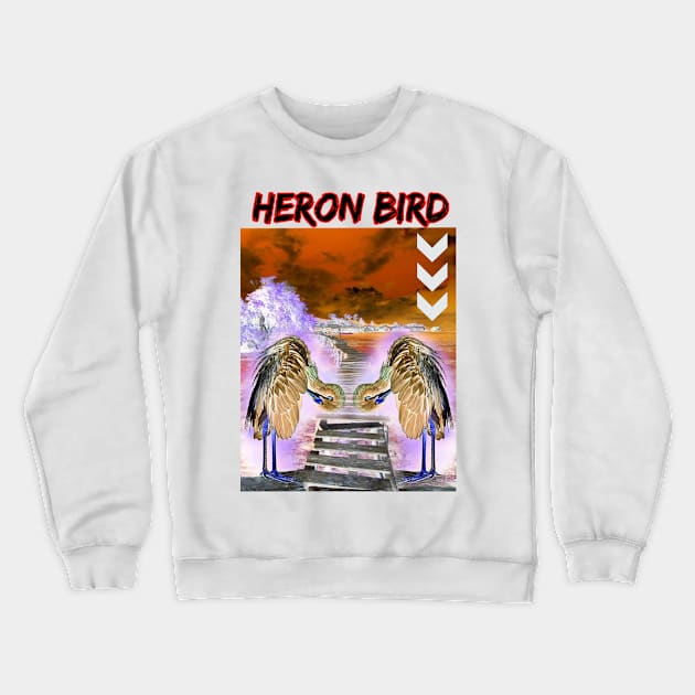 HERON BIRD Crewneck Sweatshirt by D'Sulung